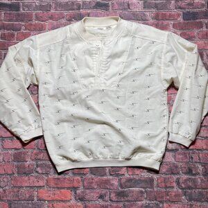 Street Scenes Men Vintage 90s Long Sleeve Gray Polyester Blend Shirt M Bolts
